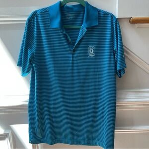 TPC Sawgrass Nike Golf Blue Striped Shirt